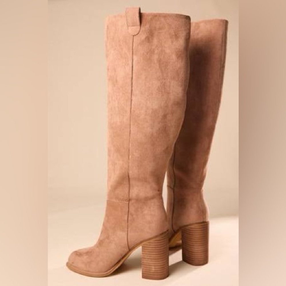 Altar’d State Suede Knee High Heeled Boots Size 8.5